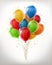 Vector realistic bunch of flying glossy balloons