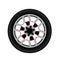 Vector realistic car alloy wheel isolated