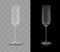 Vector realistic champagne glasses transparent