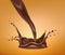 Vector realistic chocolate splash, liquid whirl