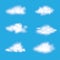 Vector of realistic cloud set.