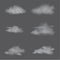 Vector of realistic cloud storm set.