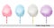 Vector realistic cotton candies on colourful confectionery candyfloss sticks.