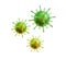 Vector realistic covid sphere cells green icons