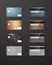 Vector Realistic Credit Card Template Set. Bank Card Mockup