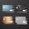 Vector Realistic Credit Card Template Set. Bank Card Mockup