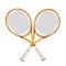 Vector realistic crossed tennis rackets 3d icon