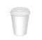 Vector realistic cup with a lid. for drinks, desserts and yogurt. 3D mockup. EPS10.