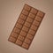 Vector realistic delicious milk chocolate isolated on brown background