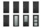 Vector Realistic Different Closed Black Wooden Door Icon Set Closeup Isolated on White Background. Elements of