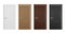 Vector realistic different closed brown wooden door icon set closeup isolated on white background. Elements of