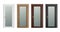 Vector realistic different closed brown wooden door icon set closeup isolated on white background. Elements of