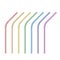 Vector realistic drinking straws striped