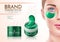 Vector realistic eye patches in cosmetics jar
