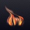 Vector realistic fire effect, icon or clipart.