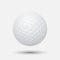 Vector realistic flying golf ball closeup isolated on transparent background. Design template in EPS10.