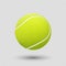 Vector realistic flying tennis ball closeup on transparent background. Design template in EPS10.