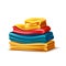 Vector realistic folded apparel or towel pile