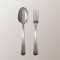 Vector realistic fork and spoon, silver cutlery