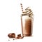 Vector realistic frappe coffee cream and chocolate