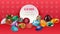 Vector Realistic Gems Jewelry Stones Big Collection Composition On Red Background