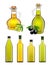 Vector realistic glass olive oil bottles and jars set