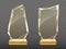Vector realistic glass trophy awards on gold base