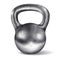 Vector realistic glossy chromed kettlebell isolated on white background