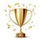 Vector realistic golden trophy, gold cup award