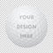 Vector realistic golf ball icon. Closeup isolated on transparency grid background. Sports ball design template, mockup