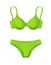 Vector realistic green bra panties template mockup
