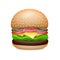 Vector Realistic Hamburger Classic Burger