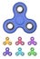 Vector realistic hand spinner colored set. Fidget toy for increased focus, stress relief illustration. EPS 10.