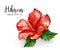 Vector realistic hibiscus flower leaves red