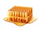 Vector realistic honeycomb slice with liquid honey