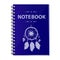 Vector realistic illustration of a blue notebook.