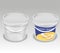 Vector realistic illustration of empty plastic transparent buckets for food products