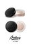 Vector realistic illustration of face tonal powder. Makeup icons set. Top view and side view of face powder jar, .