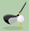 Vector realistic illustration. Golf club and ball. putter.