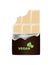 Vector realistic illustration of unpacked bitten vegan white non dairy chocolate bar isolated on a white background.