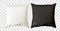 Vector realistic illustration of white and black pillows.
