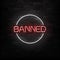 Vector realistic isolated neon sign of Banned logo for template decoration and covering on the wall background.