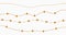 Vector realistic Line of golden beads garland thread isolated. Set for Celebratory Design, Xmas Holiday greeting card