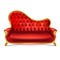 Vector realistic luxurious red leather sofa, couch