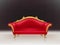 Vector realistic luxurious red velvet sofa, couch