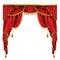 Vector realistic luxury red curtains with drapery