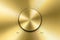 Vector Realistic Metallic Golden Knob. Design Template of Metal Gold Textured Circle Button Closeup. Circular Processing