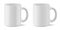 Vector realistic mockup of matte and glossy mug for drinks perspective view