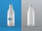 Vector realistic mockup of white plastic bottle with label