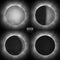 Vector realistic moon phases. Four basic moon phases.